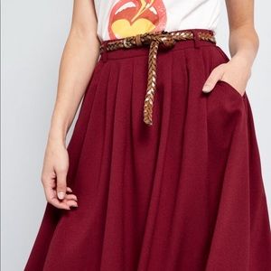 NWOT Tiger Lilies Midi Skirt in Burgundy